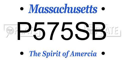 P575SB Massachusetts License Plate