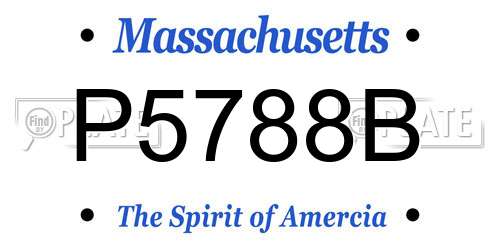 P5788B Massachusetts License Plate