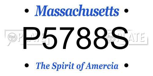 P5788S Massachusetts License Plate