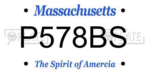 P578BS Massachusetts License Plate