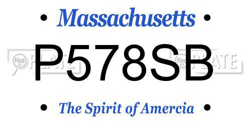 P578SB Massachusetts License Plate