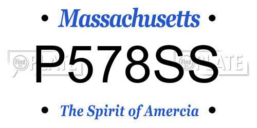 P578SS Massachusetts License Plate