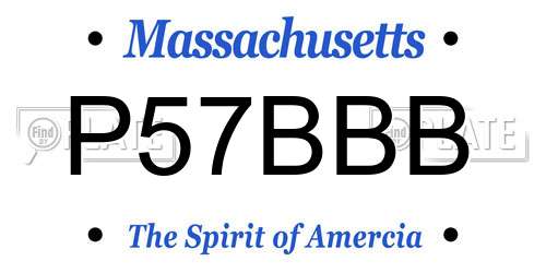 P57BBB Massachusetts License Plate