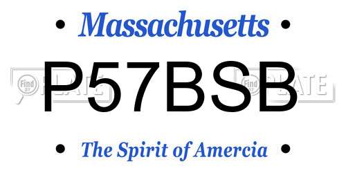 P57BSB Massachusetts License Plate