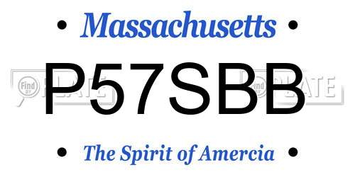 P57SBB Massachusetts License Plate
