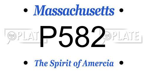 P582 Massachusetts License Plate