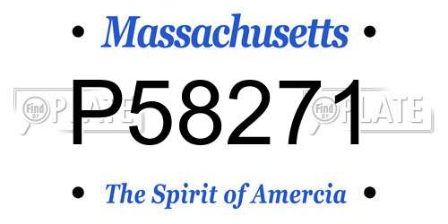 P58271 Massachusetts License Plate