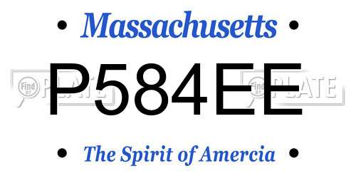 P584EE Massachusetts License Plate