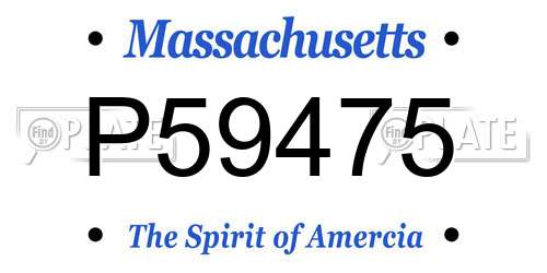 P59475 Massachusetts License Plate