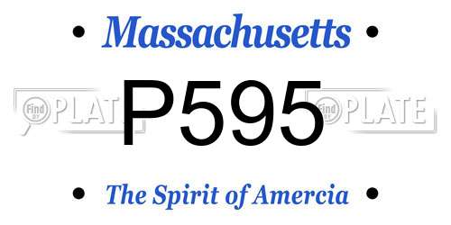 P595 Massachusetts License Plate