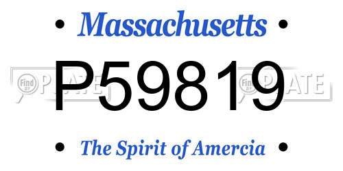 P59819 Massachusetts License Plate