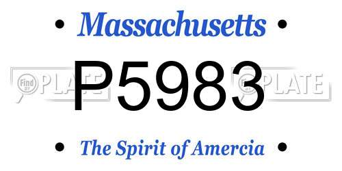 P5983 Massachusetts License Plate