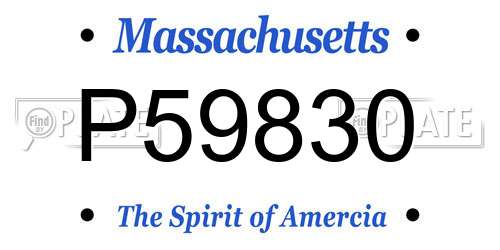 P59830 Massachusetts License Plate
