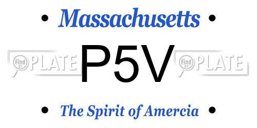 P5V Massachusetts License Plate
