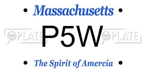 P5W Massachusetts License Plate