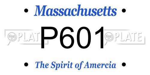 P601 Massachusetts License Plate