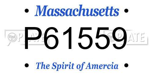 P61559 Massachusetts License Plate