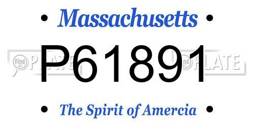 P61891 Massachusetts License Plate