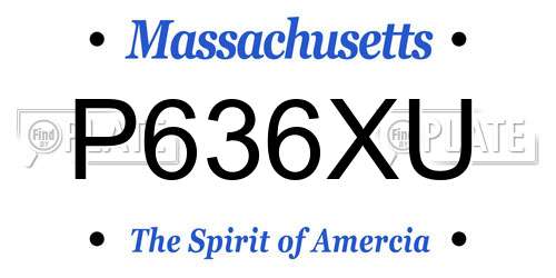 P636XU Massachusetts License Plate