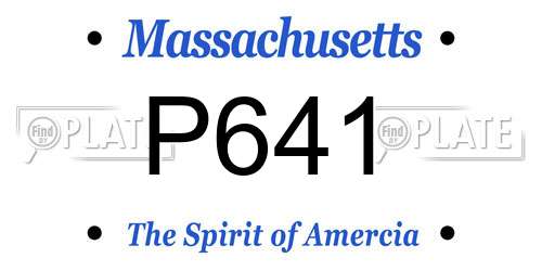 P641 Massachusetts License Plate
