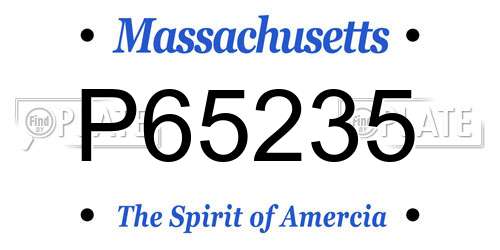 P65235 Massachusetts License Plate