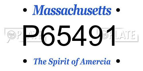 P65491 Massachusetts License Plate