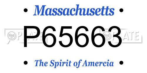 P65663 Massachusetts License Plate