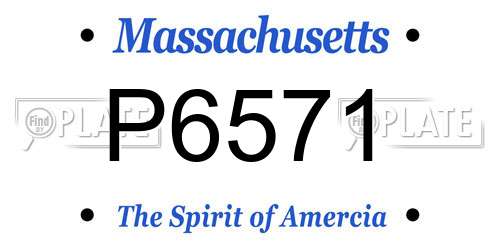 P6571 Massachusetts License Plate