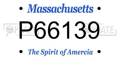 P66139 Massachusetts License Plate