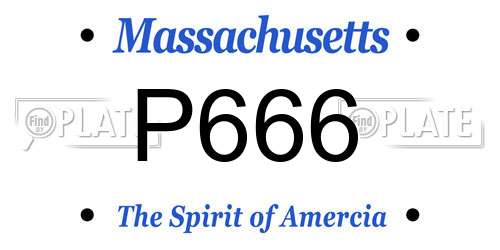 P666 Massachusetts License Plate