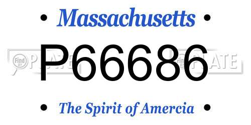P66686 Massachusetts License Plate