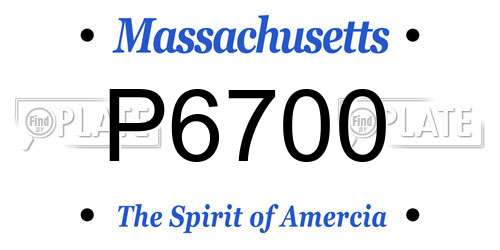 P6700 Massachusetts License Plate