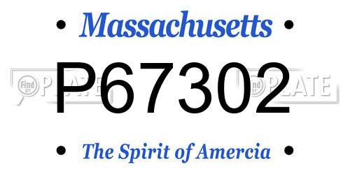 P67302 Massachusetts License Plate