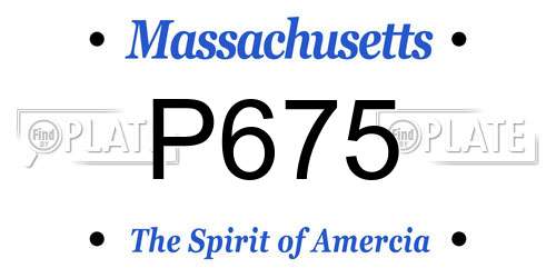 P675 Massachusetts License Plate