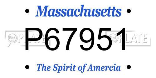 P67951 Massachusetts License Plate