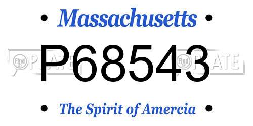 P68543 Massachusetts License Plate