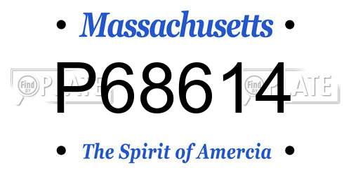 P68614 Massachusetts License Plate