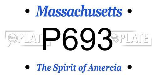 P693 Massachusetts License Plate