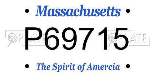 P69715 Massachusetts License Plate