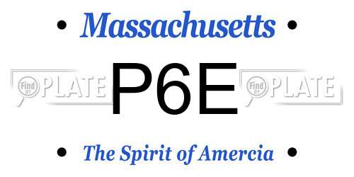 P6E Massachusetts License Plate