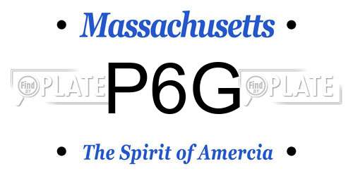 P6G Massachusetts License Plate