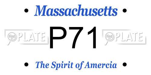 P71 Massachusetts License Plate