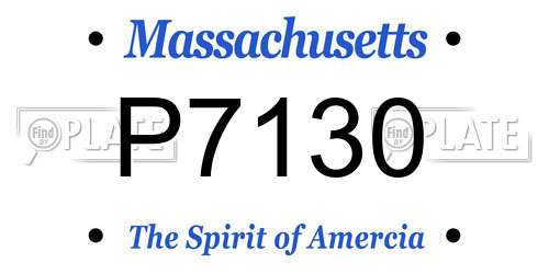 P7130 Massachusetts License Plate