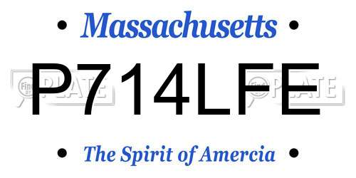 P714LFE Massachusetts License Plate