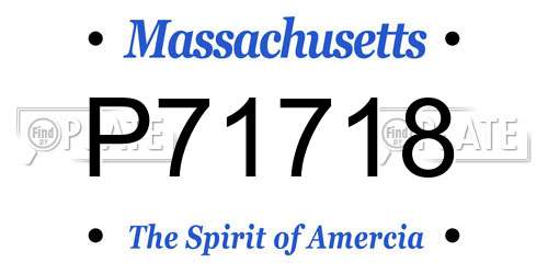 P71718 Massachusetts License Plate