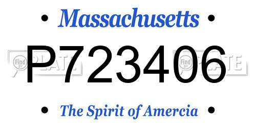 P723406 Massachusetts License Plate