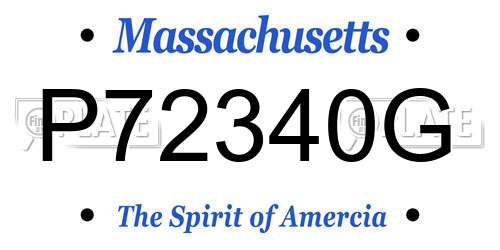 P72340G Massachusetts License Plate