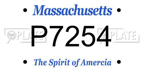 P7254 Massachusetts License Plate