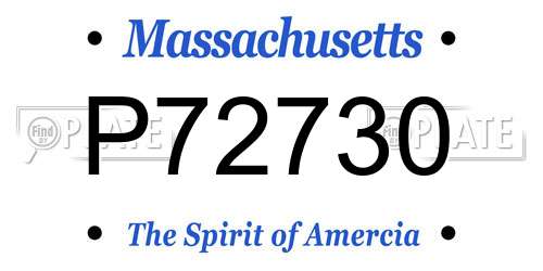 P72730 Massachusetts License Plate