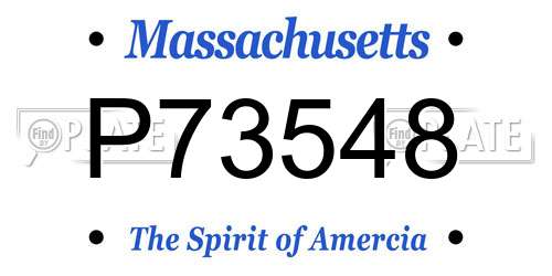 P73548 Massachusetts License Plate